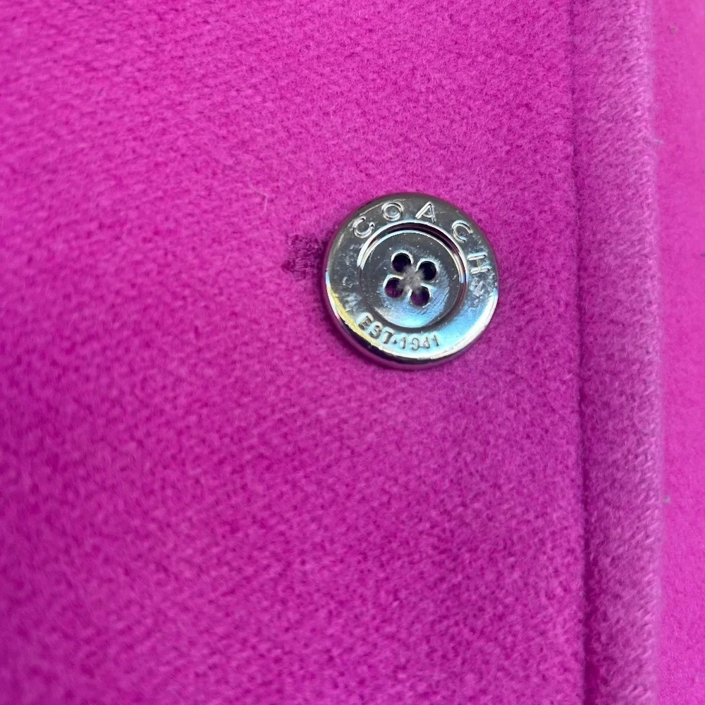 Coach Angora Wool Peacoat Fuschia Pink Size XS-Women